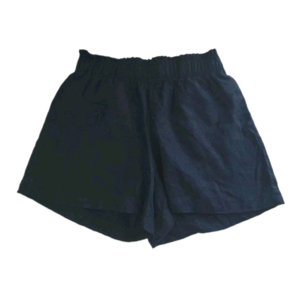 Quince Womens Pull On Shorts  Linen High Waisted Navy  Blue Size M